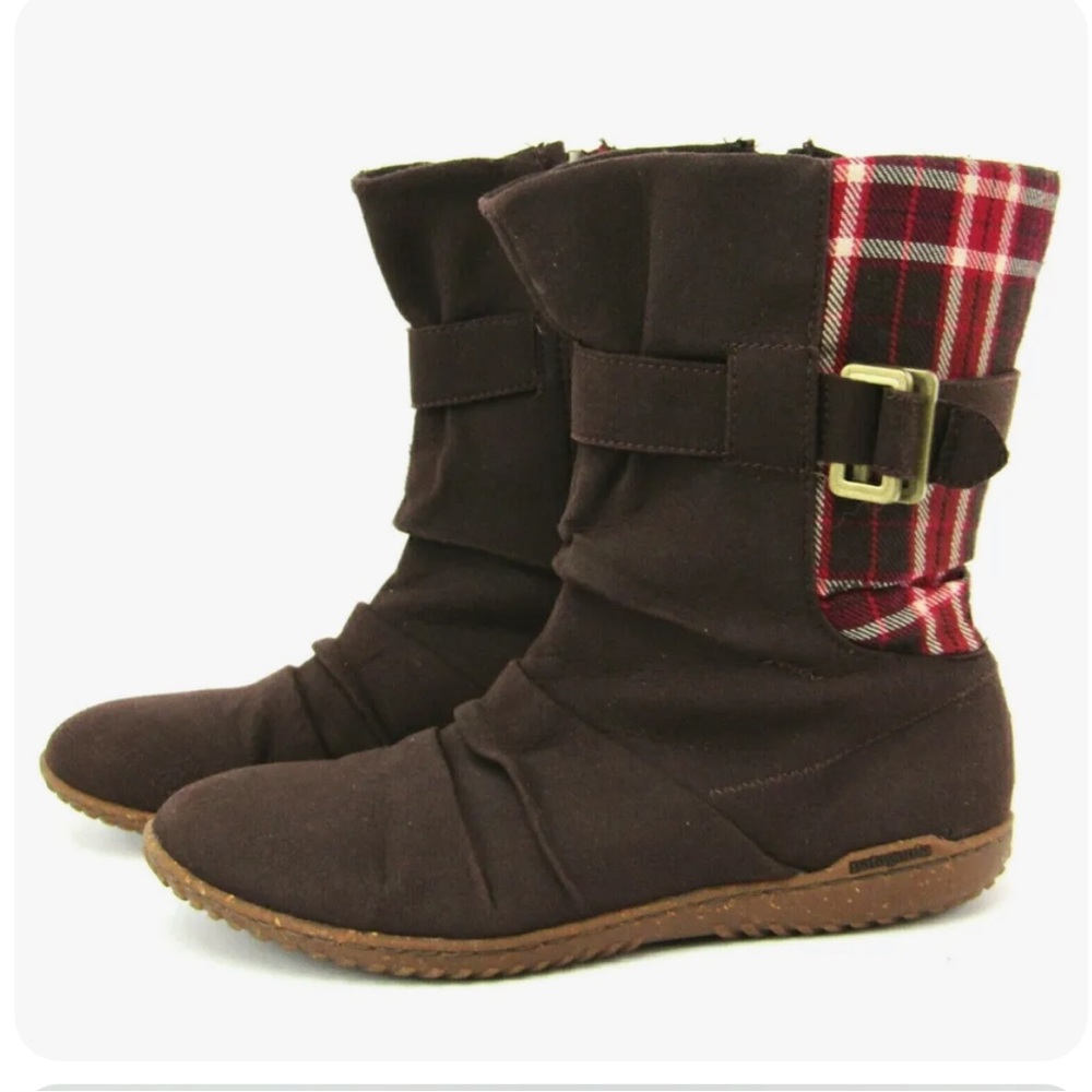NWOT Patagonia Kula Espresso Plaid Boots—7